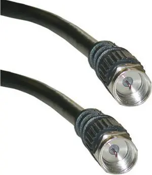 CableWholesale 10X2-01150 F-pin RG59 Coaxial Cable  Black  F-pin Male  50 foot