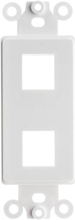 Cable Wholesale 2 Hole for Keystone Jack Decora Wall Plate Insert, White
