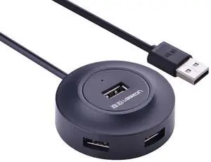 UGREEN USB 2.0 Hub 4 Ports for Your PC, Cell Phones, eReaders, Tablets Black