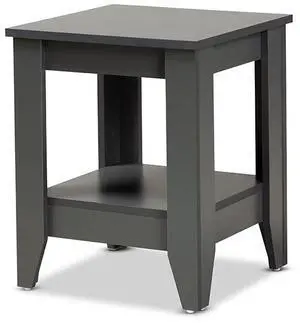 Baxton Studio Audra Modern and Contemporary Grey Finished Wood Living Room End Table