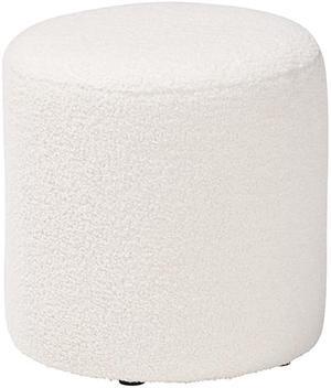 Baxton Studio Tori Modern and Contemporary Ivory Boucle Upholstered Ottoman