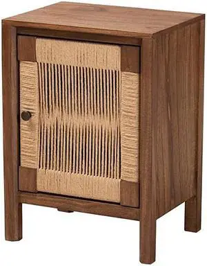Baxton Studio Holitz Modern Bohemian Walnut Brown Finished Bayur Wood Nightstand
