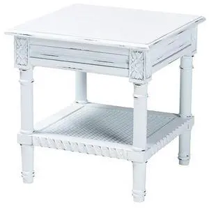 Baxton Studio Jeanne Vintage Traditional White Wood End Table