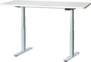 QualGear Smart Standing Desk - Mobile App Control, Light Gray