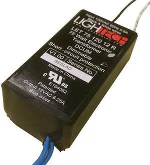 GE 66952 - 75 watt Output 120 volt Input Electronic Halogen Transformer (GELT75A12012RSL 66952)