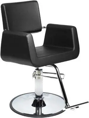 Beauty Salon Styling Chair ARON BLACK (A12) Square Wide Width Styling Chair Beauty Salon Furniture & Equipment