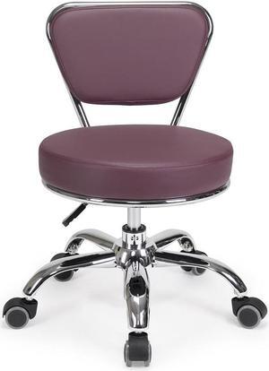 Dayton Pedicure Stool (Burgundy) Pneumatic, Adjustable Height, Perfect for Nail Salon, Pedicure spa
