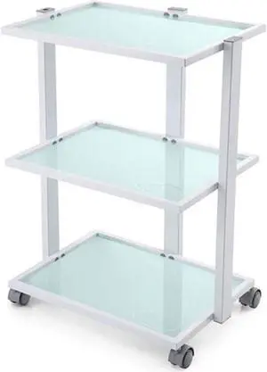 Eva Beauty Trolley Facial Cart With Glass Top for Beauty Salon Tattoo Studio, White