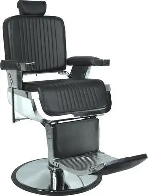 JAXSON Heavy Duty Barber Chair BLACK Reclining, Hydraulic Barber Chair Ideal for Barber Shop, Hair Salon