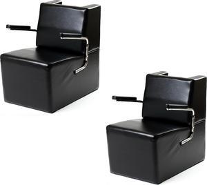Set of 2 EDISON Hair Dryer Chair BLACK Ideal for Hair Salon, Styling Station, Salon Furniture & Equipment