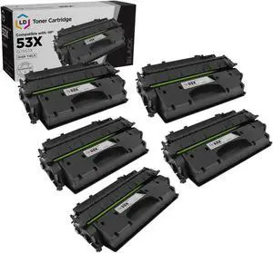 LD Products Compatible Toner Cartridge Replacement for HP 53X Q7553X High Yield (Black, 5-Pack) for use in HP Printer LaserJet P2015, P2015d, P2015dn, P2015x, M2727 MFP, M2727nf MFP, & M2727nfs MFP