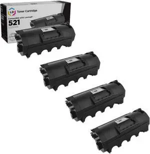 LD Products Compatible Toner Cartridge Replacements for Lexmark 521 52D1000 (Black, 4-Pack) for use in MS810de, MS810dn, MS810dtn, MS810n, MS811dn, MS811dtn, MS811n, MS812de, MS812dn & MS812dtn