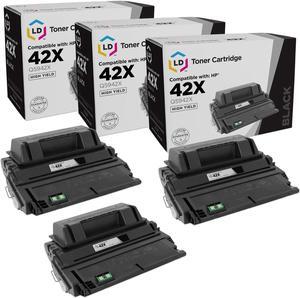 LD Remanufactured Replacement Laser Toner Cartridges for HP Q5942X (42X) HY Black (3 Pack) for the LaserJet 4250, 4250dtn, 4250dtnsl, 4250n, 4250tn, 4350, 4350dtn, 4350dtnsl, 4350n, & 4350tn Printers