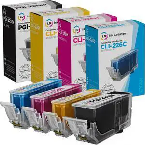 LD Products Compatible Ink Cartridge Replacements for Canon PGI-225 & CLI-226 (1 Pigment Black, 1 Cyan, 1 Magenta, 1 Yellow, 4-Pack)