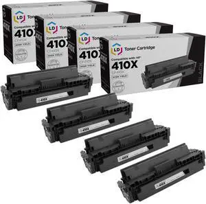 LD Products Compatible Toner Cartridge Replacement for HP 410X CF410X High Yield (Black, 4-Pack)