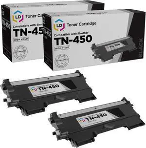 LD Products Compatible Toner Cartridge Replacement for Brother TN450 High Yield (Black, 2-Pack)
