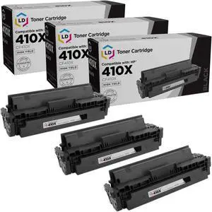 LD Products Compatible Toner Cartridge Replacement for HP 410X CF410X High Yield (Black, 3-Pack) For use in HP Color LaserJet Pro MFP M477fdn M477fdw, M477fnw, M452dn, M452dw and M452nww