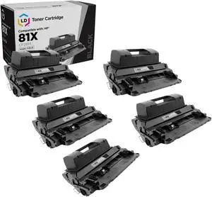 LD Products Compatible Toner Cartridge Replacement for HP 81X CF281X High Yield Black (5-Pack) for use in LaserJet Enterprise: flow MFP M630z, M605dh, M605dn, M605n, M605x, M606dn, M606x, MFP M630dn