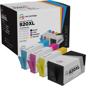 LD Products Ink Cartridge Replacement Set for HP 920XL 920 XL High Yield: 1 CD975AN Black, 1 CD972AN Cyan, 1 CD973AN Magenta, 1 CD974AN Yellow