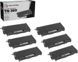 LD Products Compatible Toner Cartridge Replacement for Brother TN-360 High Yield (Black, 6 Cartridge Pack)