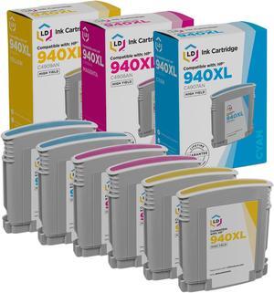 LD Products Remanufactured Ink Cartridge Replacement for HP 940XL High Yield (2 Cyan, 2 Magenta, 2 Yellow, 6-Pack)