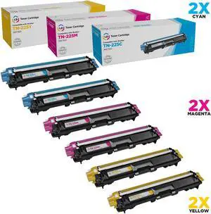 LD Products Compatible Brother TN225 6PK Cartrtidges: 2 TN225C, 2 TN225M, 2 TN225Y