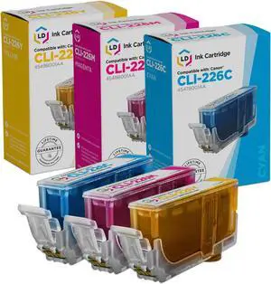 LD Products Compatible Ink Cartridge Replacements for Canon CLI-226 (1 Cyan, 1 Magenta, 1 Yellow, 3-Pack) Compatible with Pixma iP4820 iP4920 iX6520 MG5120 MG5220 MG5320 MG6120 MG6220 MG8