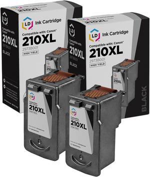 LD Products Remanufactured Ink Cartridge Replacement for Canon PG-210XL 2973B001 High Yield (Black, 2-Pack)