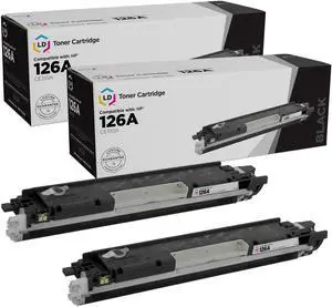 LD Products Remanufactured Toner Cartridge Replacement for HP 126A CE310A (Black, 2-Pk)