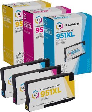 LD Products Compatible Ink Cartridge Replacements for HP 951XL High Yield (Cyan, Magenta, Yellow, 3-Pack)