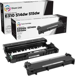 LD Products Compatible Toner and Drum Cartridge Replacements for Dell 593-BBKD and 593-BBKE (1 Toner, 1 Drum, 2 Cartridge Pack)