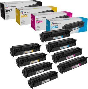 LD Products Compatible Toner Cartridge Replacements for HP 305A & 305X High Yield (2 Black, 2 Cyan, 2 Magenta, 2 Yellow, 8-Pack)