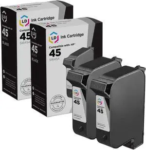LD Products Replacement for HP 45 51645A Ink Cartridges (Black 2-Pack)