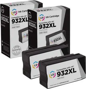 LD Products Remanufactured Ink Cartridge Replacement for HP 932XL CN053AN High Yield (Black, 2-Pack)