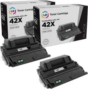 LD Products Compatible Toner Cartridge Replacement for HP 42X Q5942X High Yield (HP 42X Black, 2-Pack)