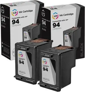 LD Products Remanufactured Ink Cartridge Replacement for HP 94 C8765WN (Black, 2-Pack)