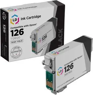 LD Products Replacement for Epson 126 Ink Cartridges T126120 T126 High Yield (Black, Single-Pack) for use in Workforce 435 520 635 645 WF-3520 WF-3530 WF-3540 WF-7010 WF-7510