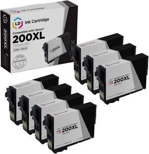 LD Products Remanufactured Replacements for Epson 200XL Ink Cartridges 200XL 200 XL T200XL120 High Yield for use in XP-200, XP-300, XP-310, XP-400, XP-410, WF-2520, WF-2530, WF-2540 (Black, 7-Pack)