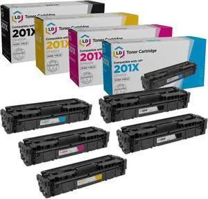 LD Products Compatible Toner Cartridge Replacement for HP 201X High Yield (2 Black, 1 Cyan, 1 Magenta, 1 Yellow, 5-Pack)