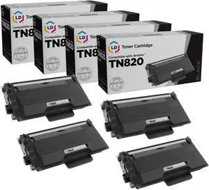 LD Products Compatible Toner Cartridge Replacement for Brother TN820 (Black, 4-Packs) for use in DCP-L6600DW HL-L6200DW HL-L6200DWT HL-L6250DN HL-L6250DW HL-L6300DWT & HL-L6300DW