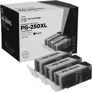 LD Products Compatible Ink Cartridge Replacements for Canon PGI-250XL 6432B001 High Yield (Pigment Black, 3-Pack)