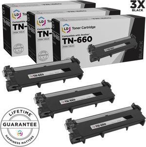 LD Products Compatible Toner Cartridge Replacement for Brother TN660 High Yield (Black, 3-Pack)