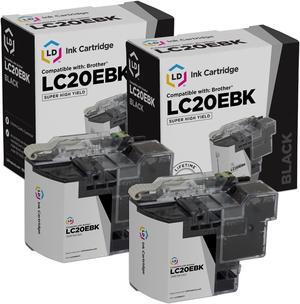 LD Products Compatible Ink Cartridge Replacement for Brother LC20EBK Super High Yield (Black, 2-Pack)