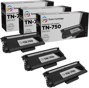 LD Products Compatible Toner Cartridge Replacement for Brother TN750 High Yield (Black, 3-Pack)