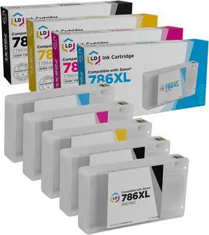 LD Products Replacement for Epson 786XL 786 XL High Yield Ink Cartridges (2 T786XL120 Black, 1 T786XL220 Cyan, 1 T786XL320 Magenta, 1 T786XL420 Yellow, 5-Pack)