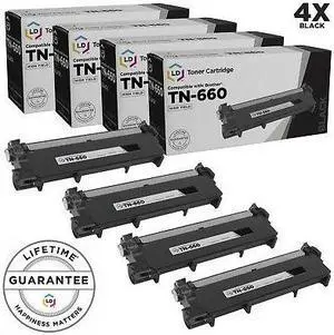 LD Compatible Replacement for Brother TN660 High Yield Black Toner Cartridge 4-Pack for DCP-L2520DW, DCP-L2540DW, HL-L2300D, HL-L2305W, HL-L2315DW, MFC-L2685DW, MFC-L2700DW, MFC-L2720DW, MFC-L2740DW