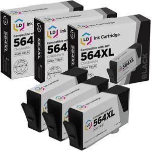 LD Products Compatible Ink Cartridge Replacements for HP 564XL 564 XL CN684WN High Yield (Black, 3-Pack)