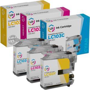 LD Products Compatible Ink Cartridge Replacement for Brother LC103 High Yield (Cyan, Magenta, Yellow, 3-Pack)