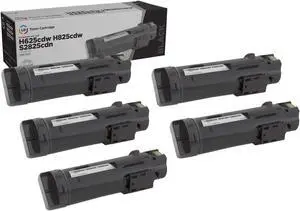 LD Products Toner Cartridge Compatible with Replacement for Dell 593-BBOW N7DWF (Black, 5-Pack) Compatible with Dell H625cdw, Dell H825cdw, Dell S2825cdn