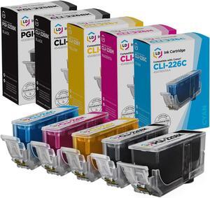 LD Compatible Ink Cartridge Replacements for Canon PGI-225 & CLI-226 (1 Pigment Black, 1 Dye Black, 1 Cyan, 1 Magenta, 1 Yellow, 5-Pack) Compatible with Pixma iP4820 iP4920 MG5120 MG5320 MG8 and more